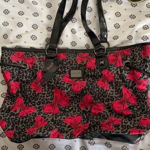 Betseyville tote with bows and leopard print